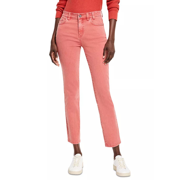 NIC+ZOE Women Mid Rise Straight Ankle Jeans Tandoori Size 30X28